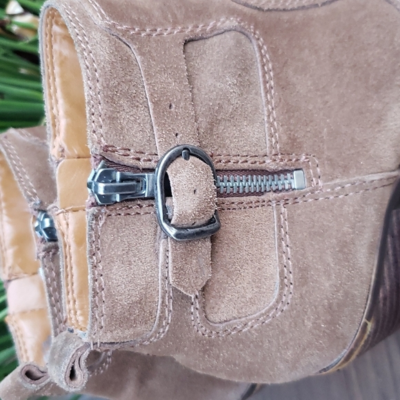 Lucky Brand brown Suede leather ankle boots sz 7.5 - Picture 10 of 11